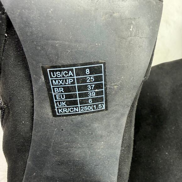 Forever 21 Women’s Black Faux Suede Over-the-Knee High Heel Boots Size 8 - Picture 9 of 10
